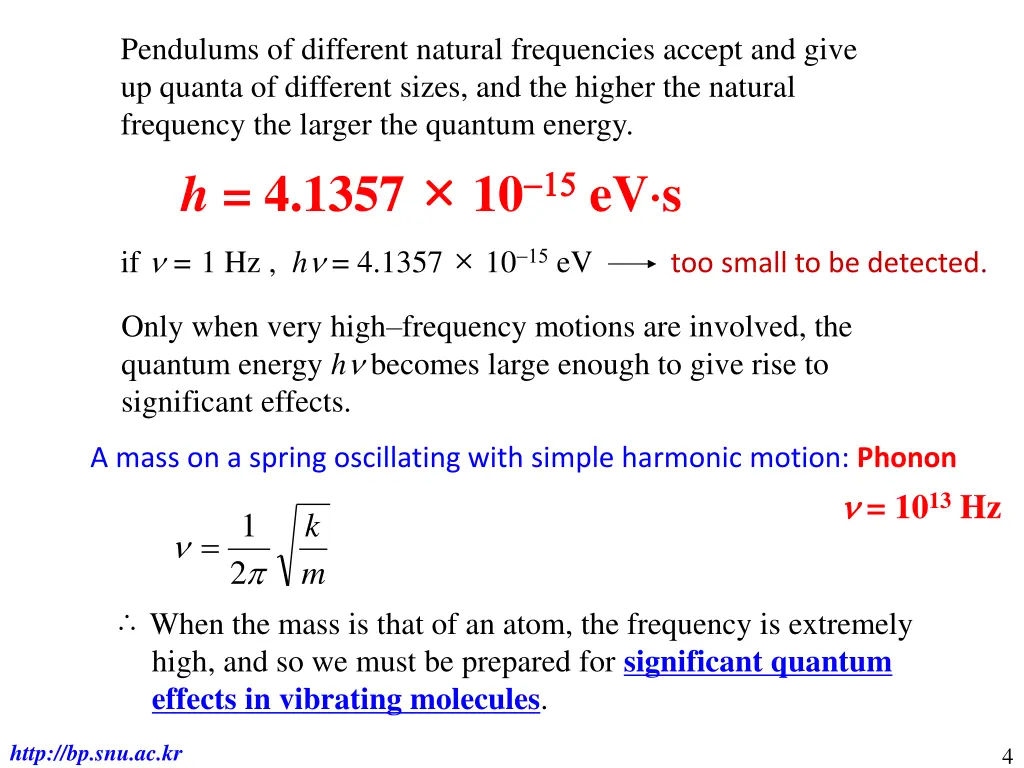 pendulums of different natural frequencies accept