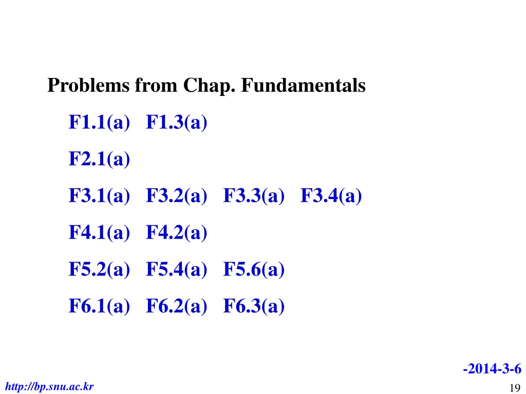 problems from chap fundamentals