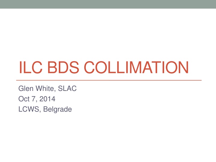 ilc bds collimation