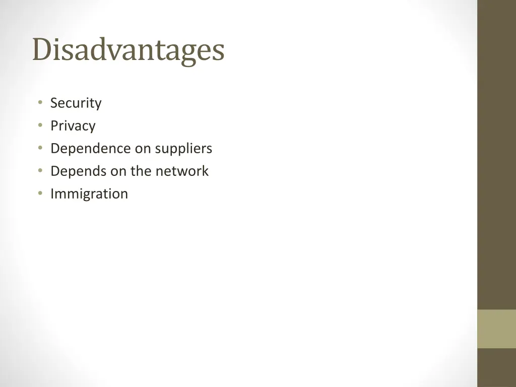 disadvantages