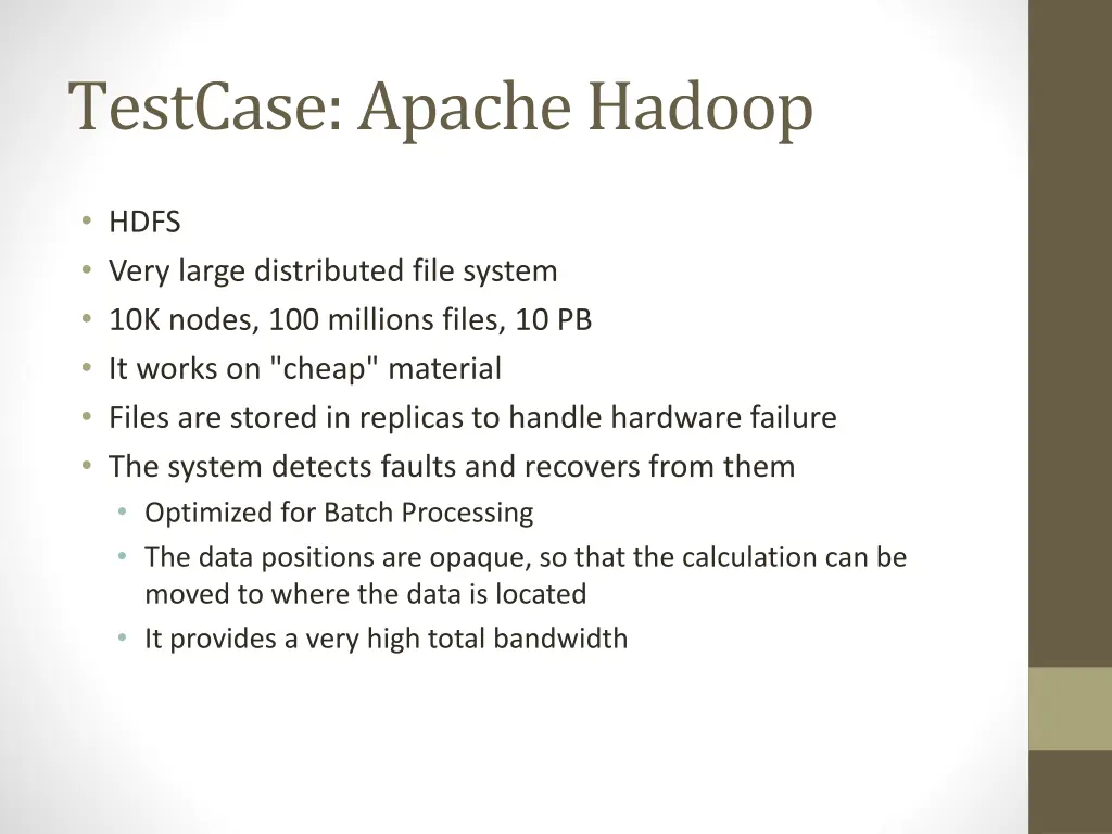 estcase apache hadoop 1