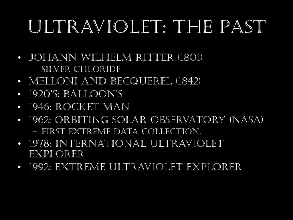 ultraviolet the past