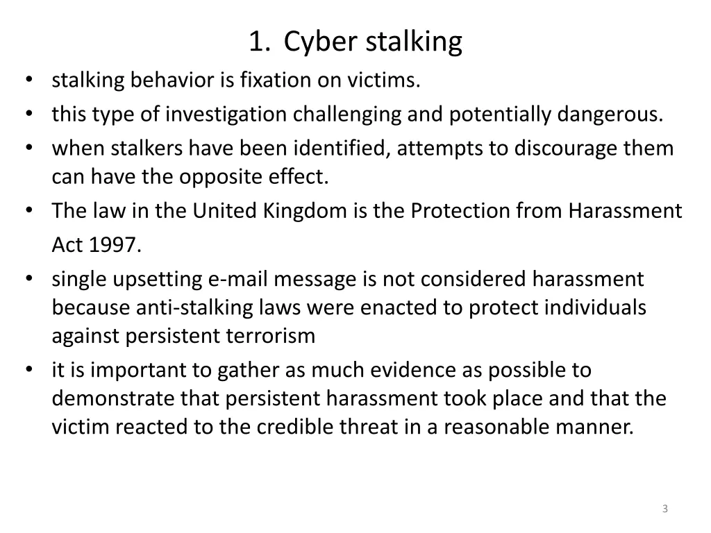 1 cyber stalking