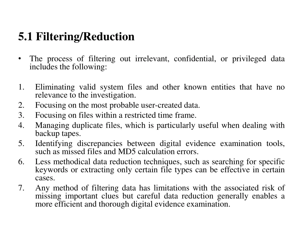 5 1 filtering reduction