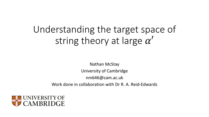 understanding the target space of string theory