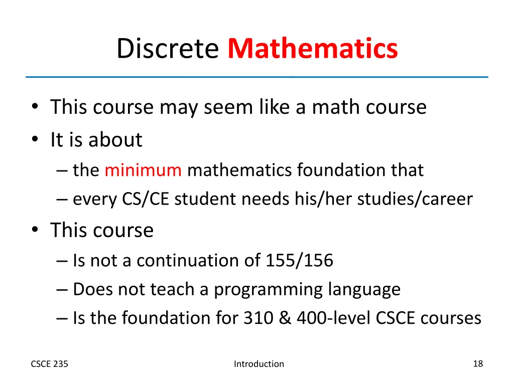 discrete mathematics
