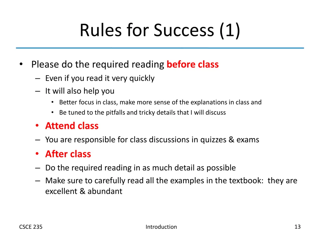 rules for success 1
