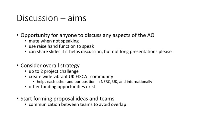 discussion aims