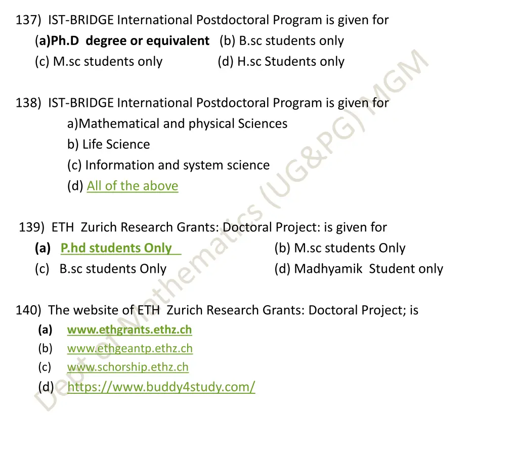 137 ist bridge international postdoctoral program