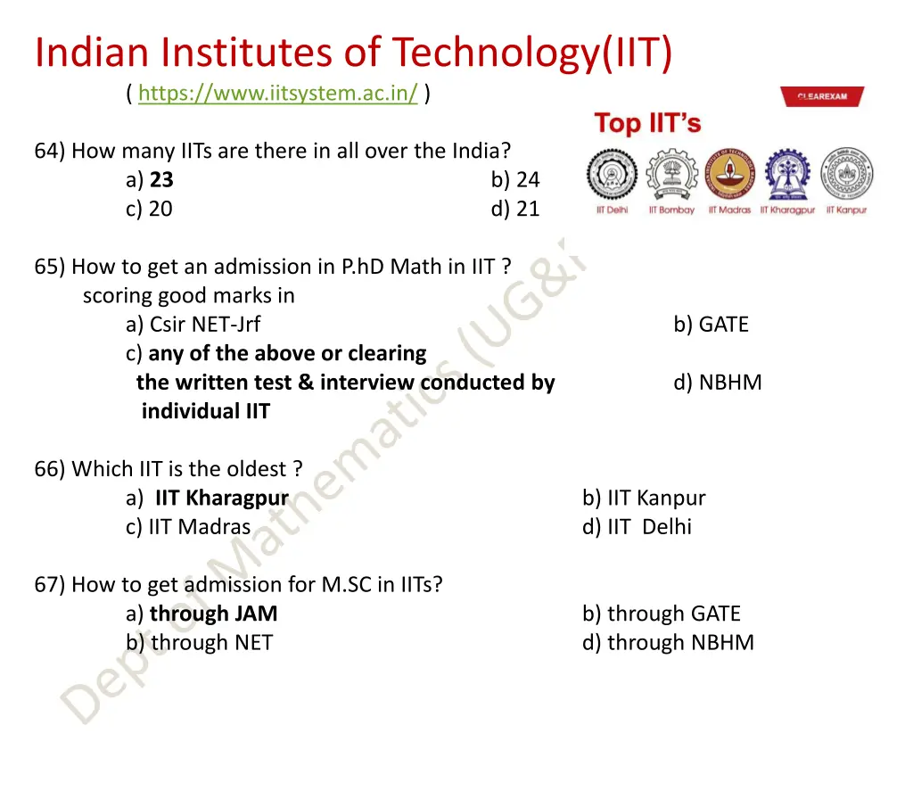 indian institutes of technology iit https