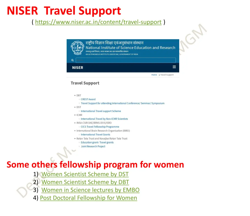 niser travel support https www niser