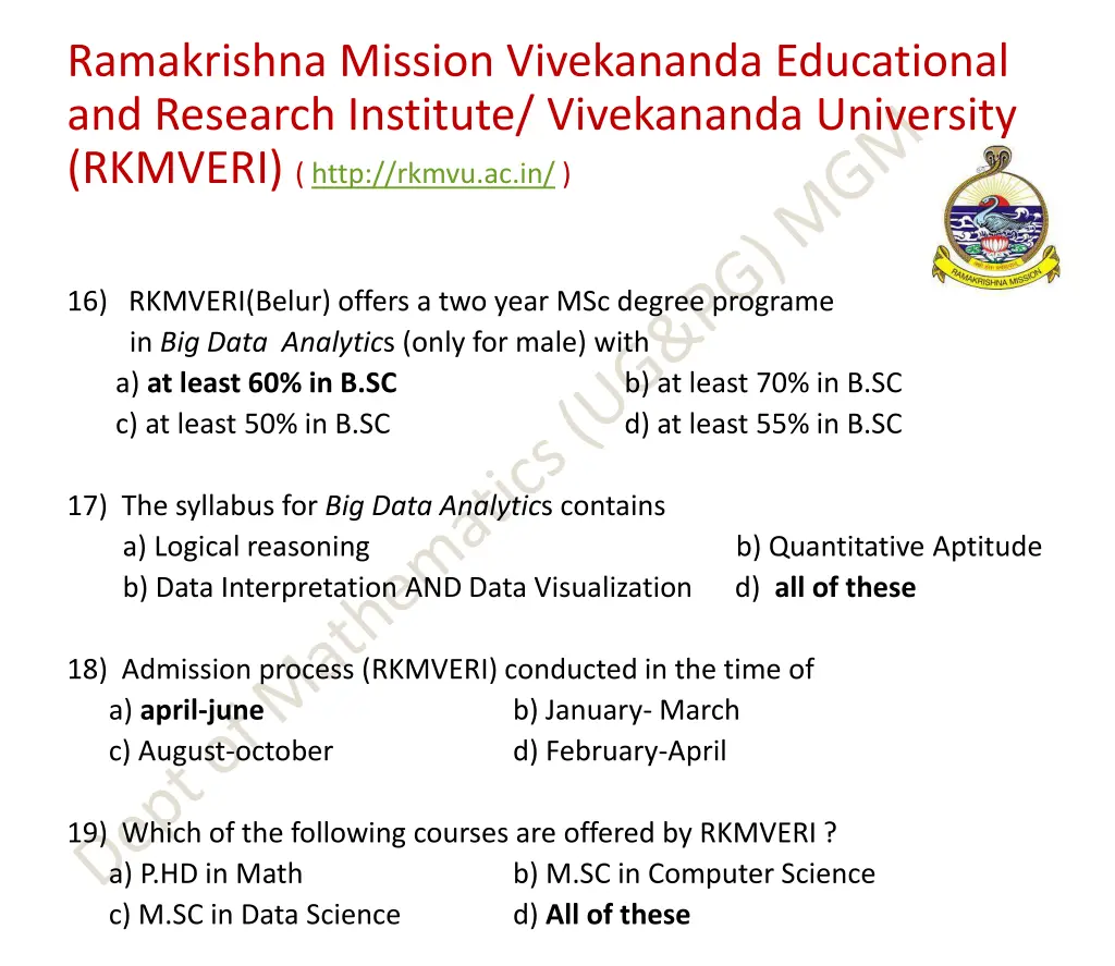 ramakrishna mission vivekananda educational