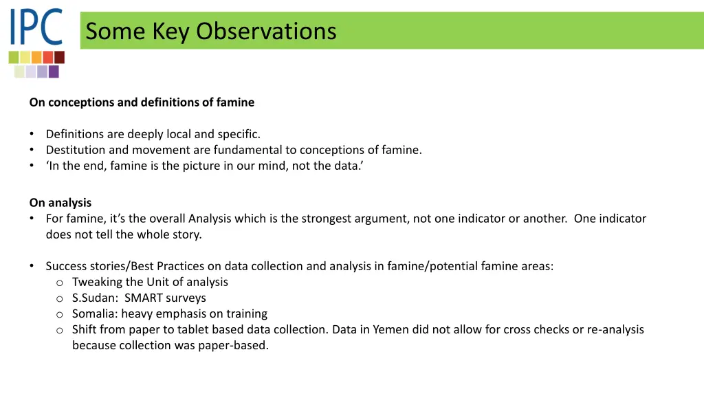 some key observations