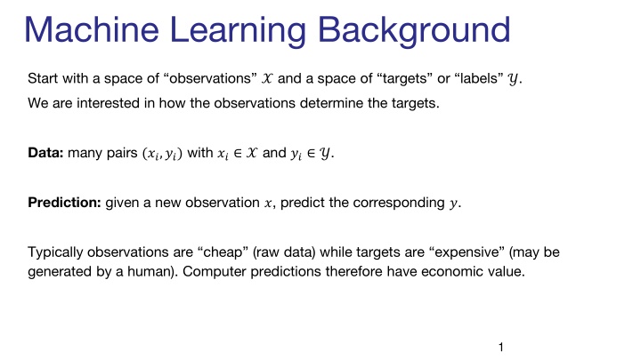 machine learning background