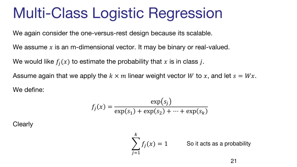 multi class logistic regression