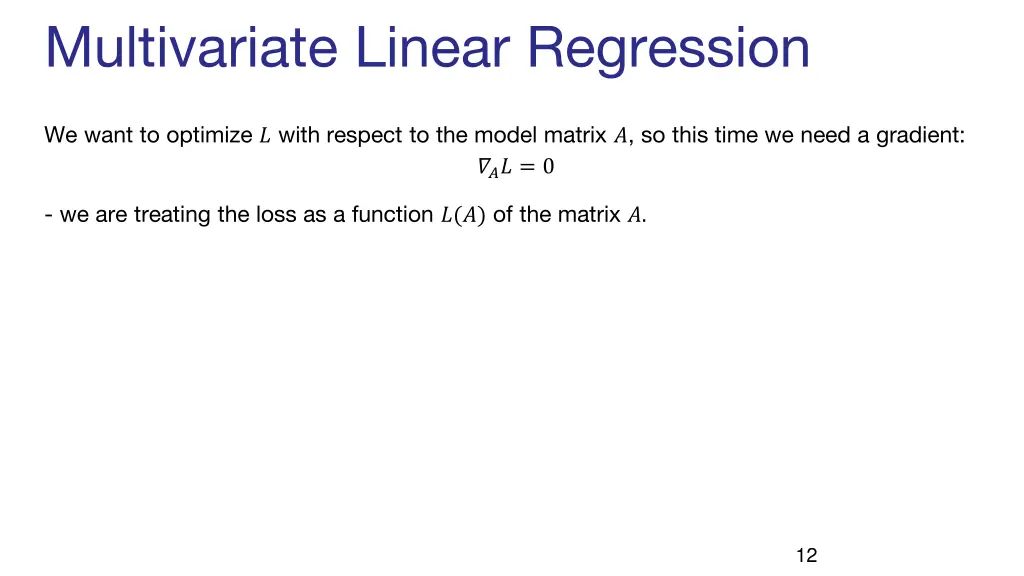 multivariate linear regression 1