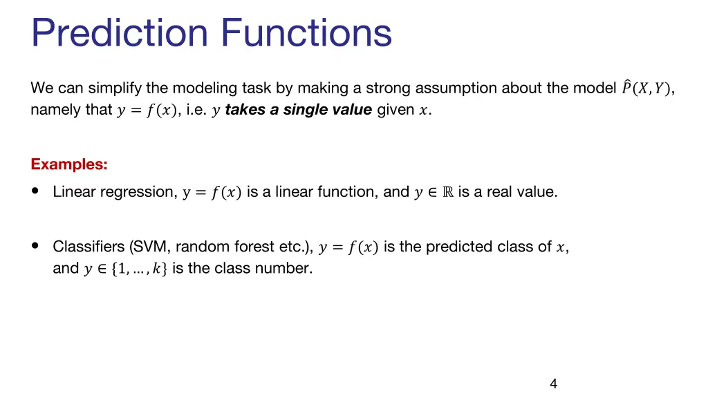prediction functions