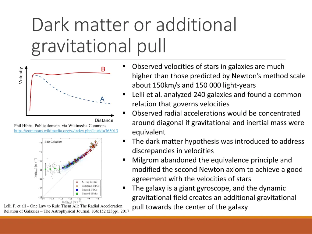 dark matter or additional gravitational pull
