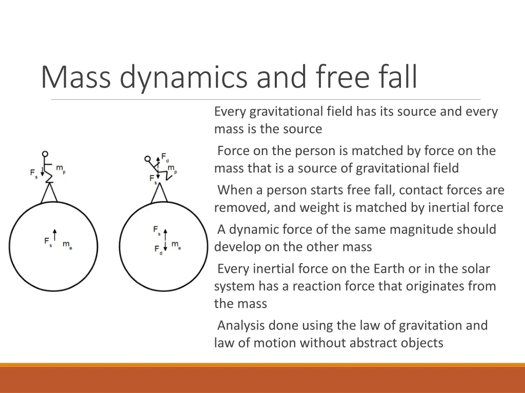 mass dynamics and free fall