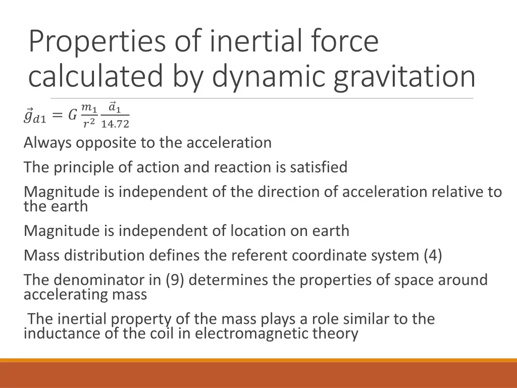 properties of inertial force calculated