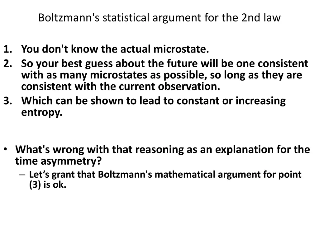 boltzmann s statistical argument for the 2nd law