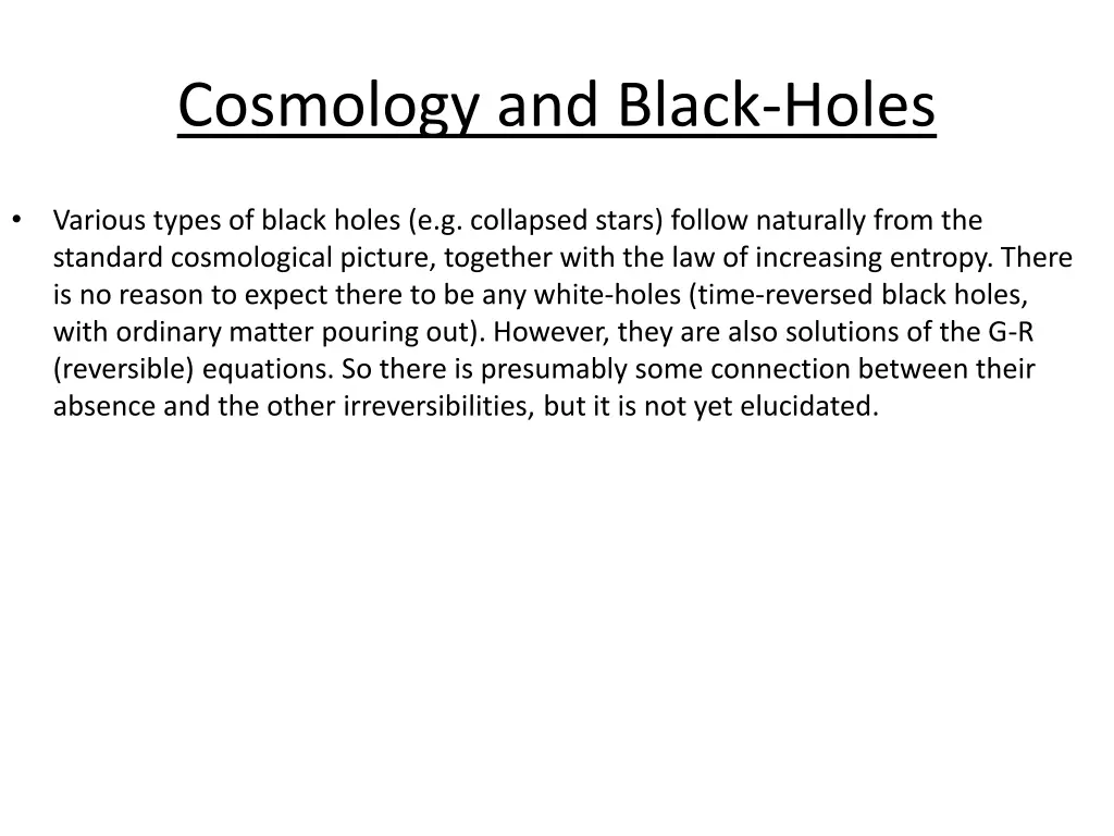 cosmology and black holes