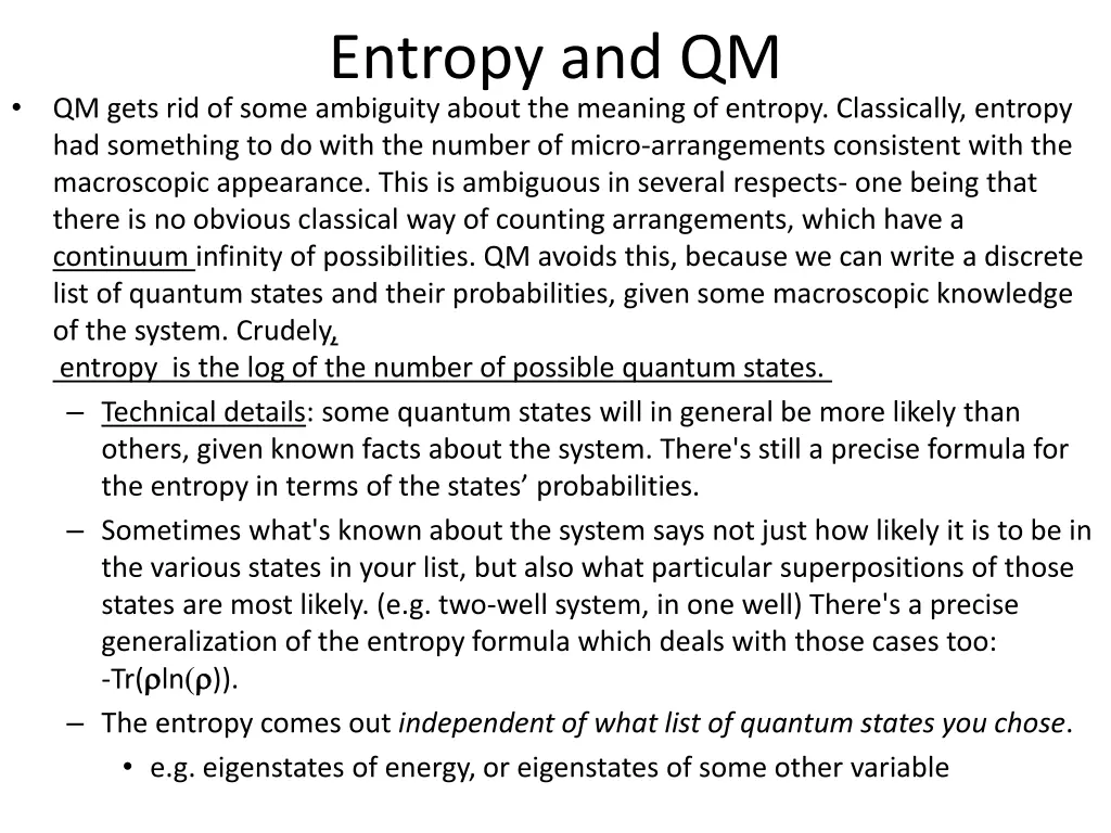entropy and qm