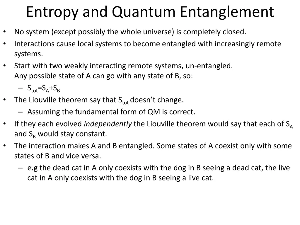entropy and quantum entanglement
