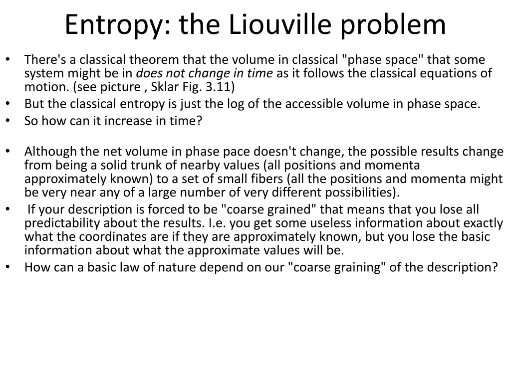 entropy the liouville problem