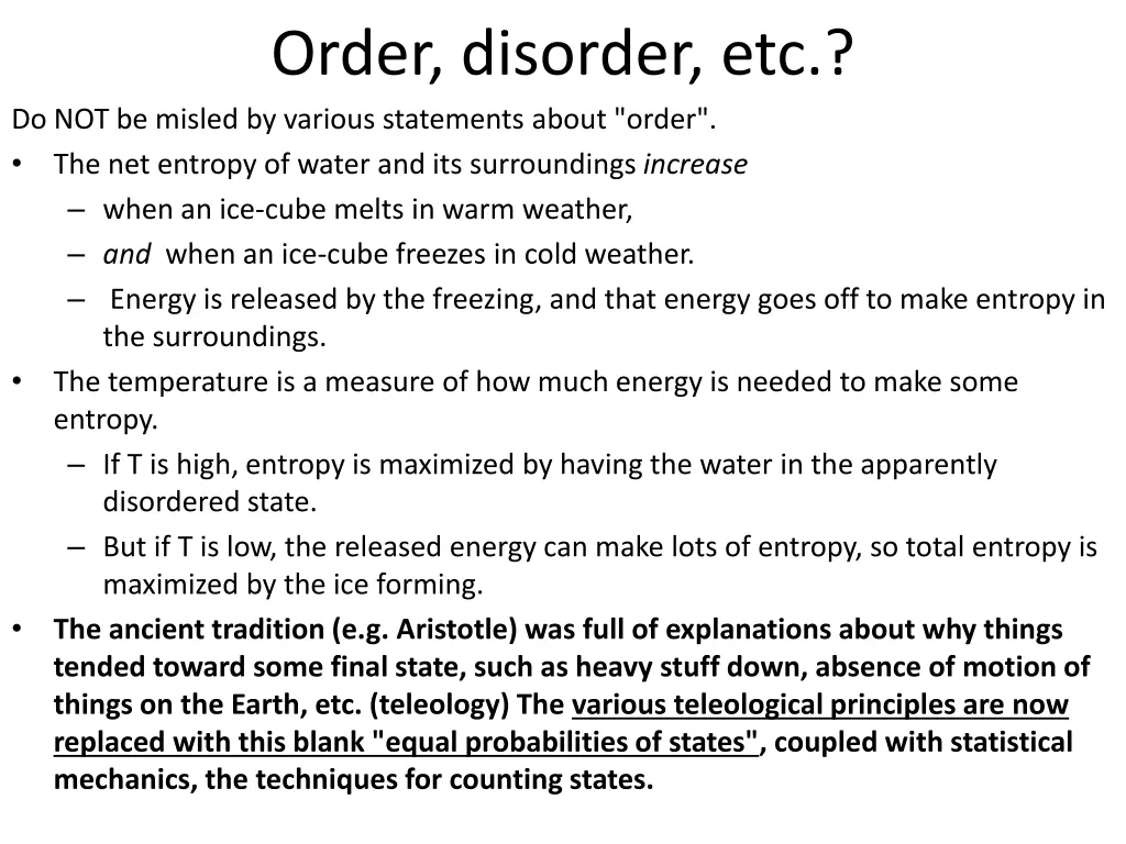order disorder etc do not be misled by various