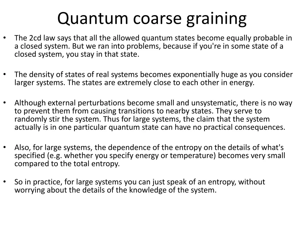 quantum coarse graining 1