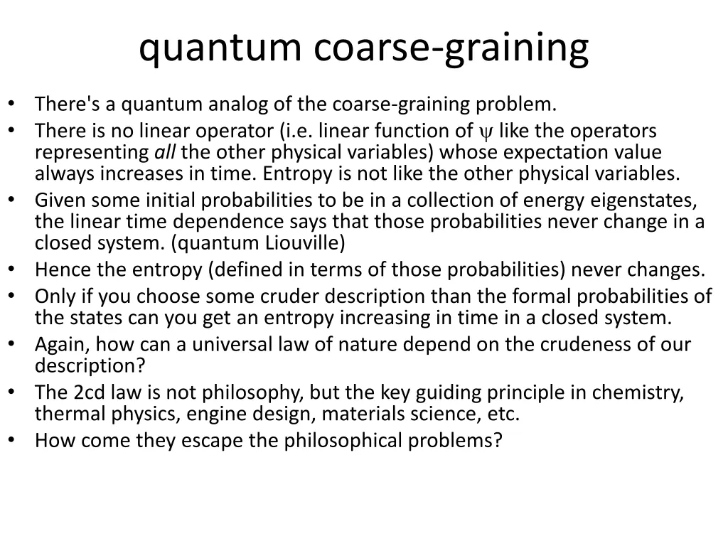 quantum coarse graining