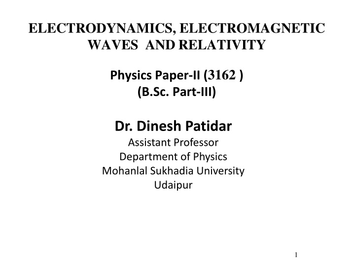 electrodynamics electromagnetic waves