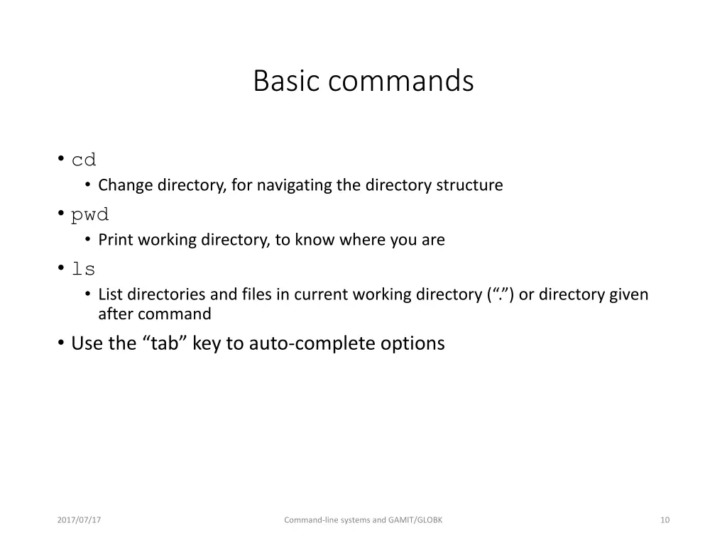 basic commands
