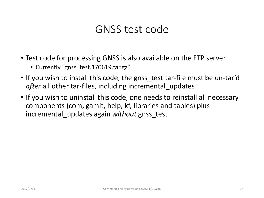 gnss test code
