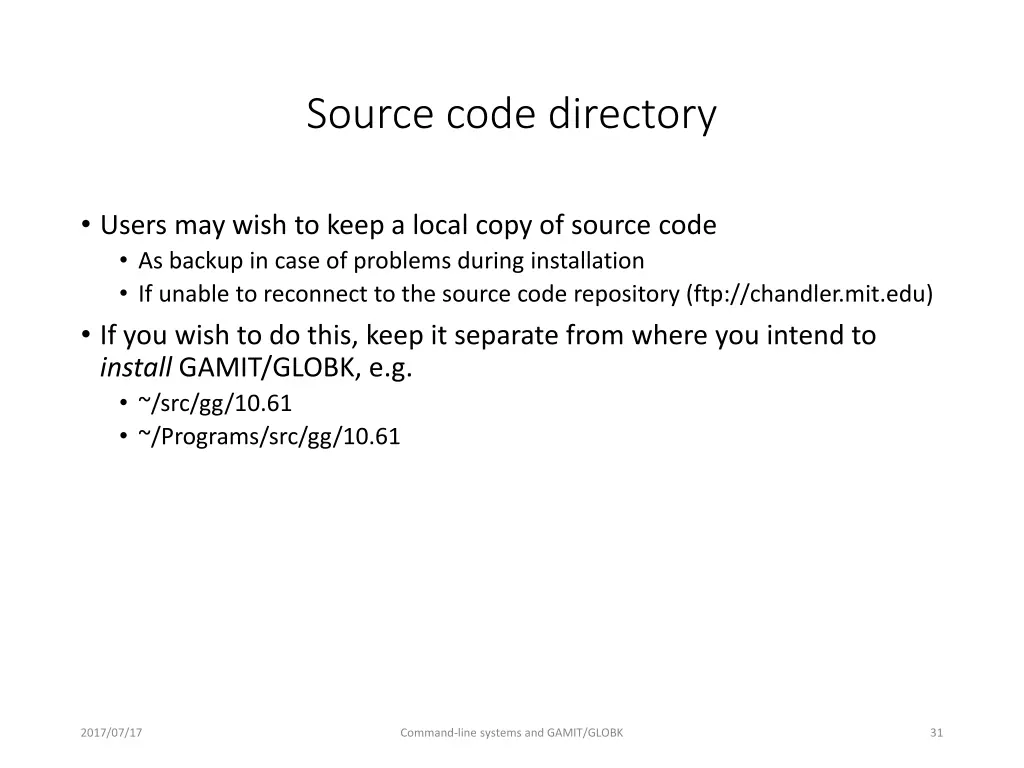 source code directory