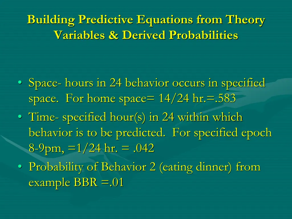 building predictive equations from theory