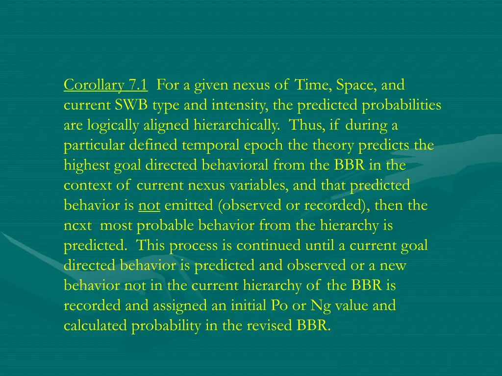 corollary 7 1 for a given nexus of time space