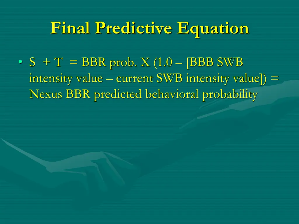 final predictive equation