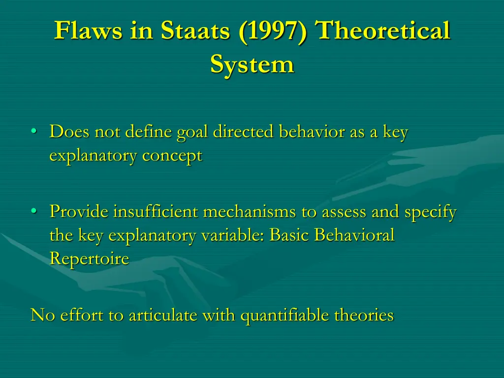 flaws in staats 1997 theoretical system
