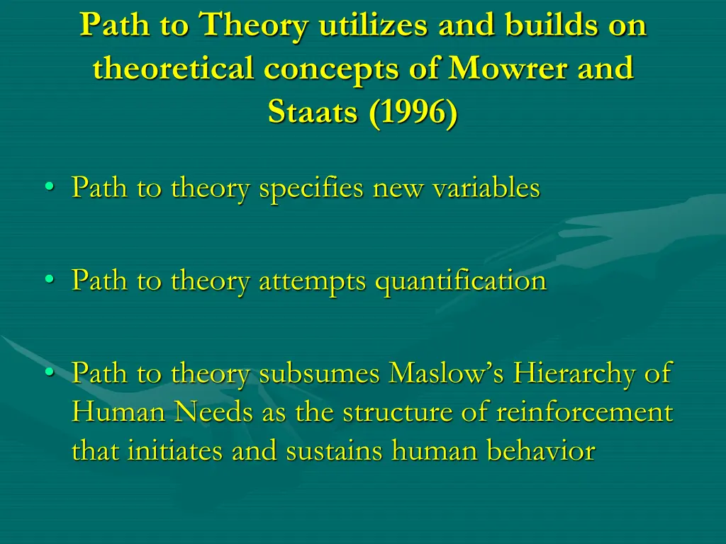 path to theory utilizes and builds on theoretical