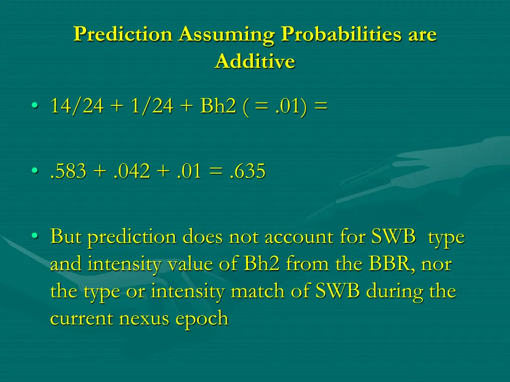 prediction assuming probabilities are additive