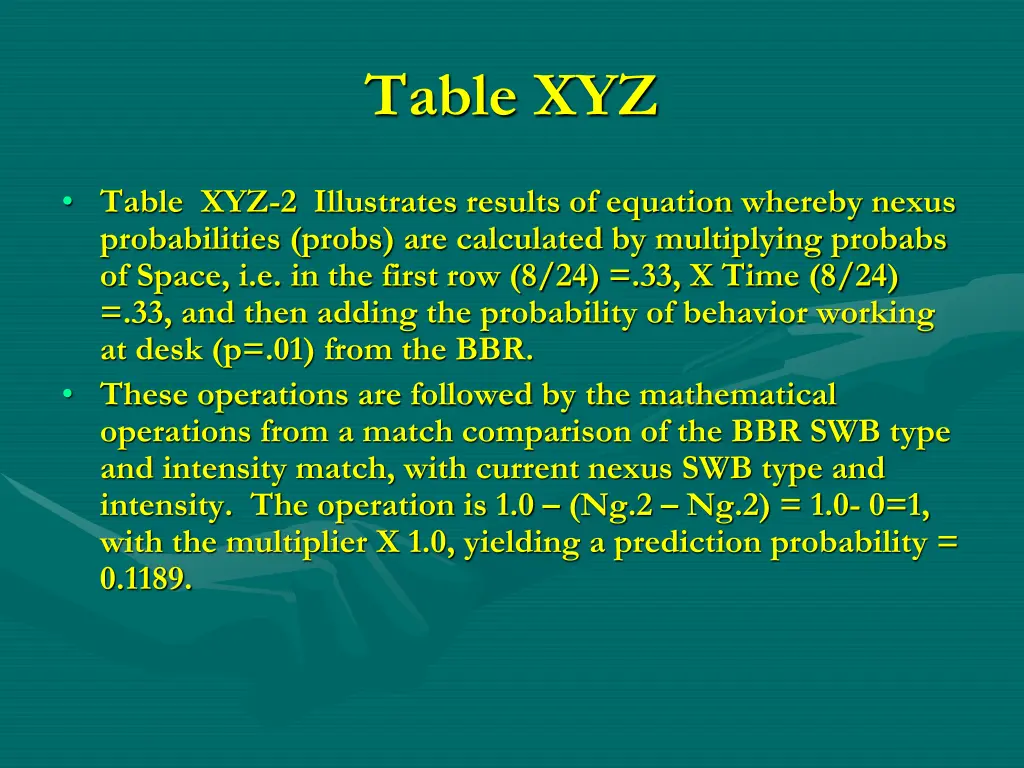 table xyz
