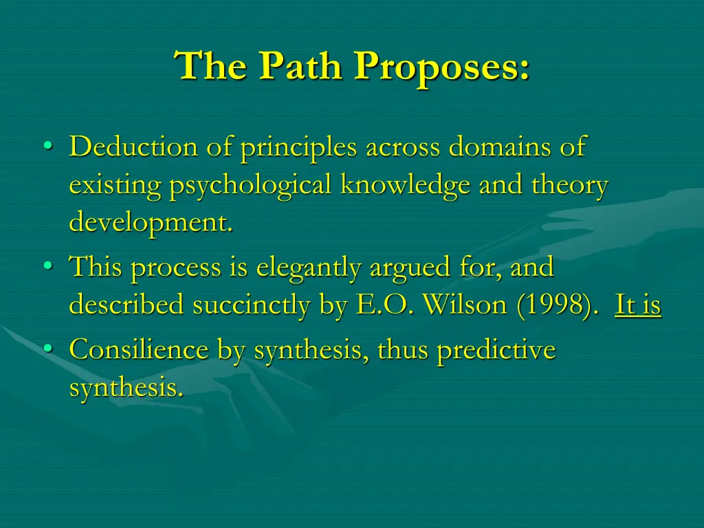 the path proposes