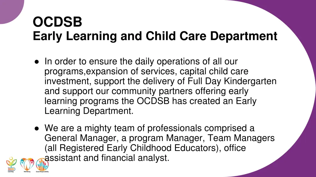 ocdsb early learning and child care department