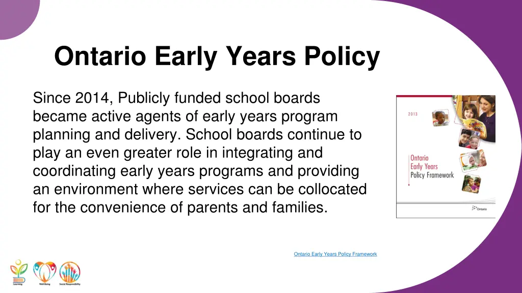 ontario early years policy