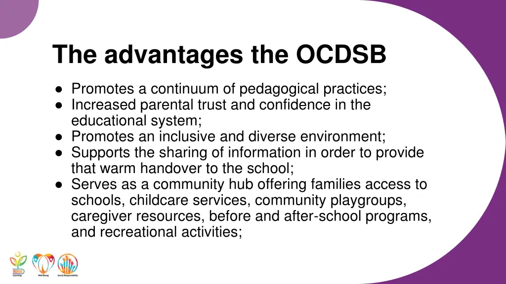 the advantages the ocdsb
