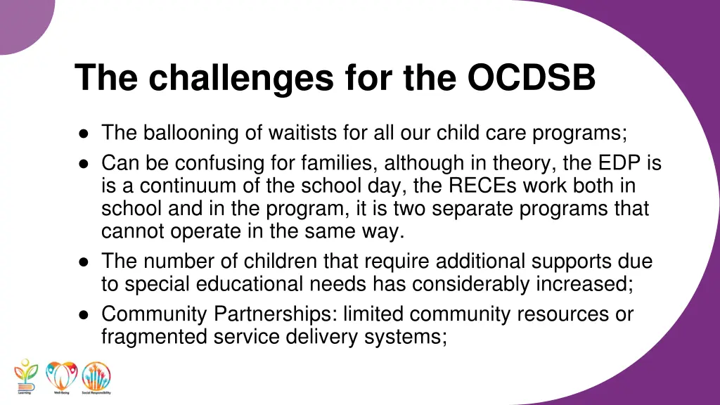 the challenges for the ocdsb 2