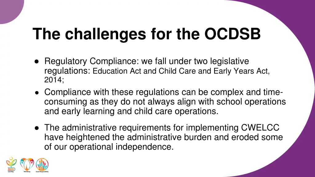 the challenges for the ocdsb