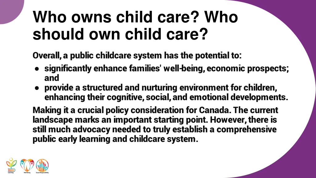 who owns child care who should own child care